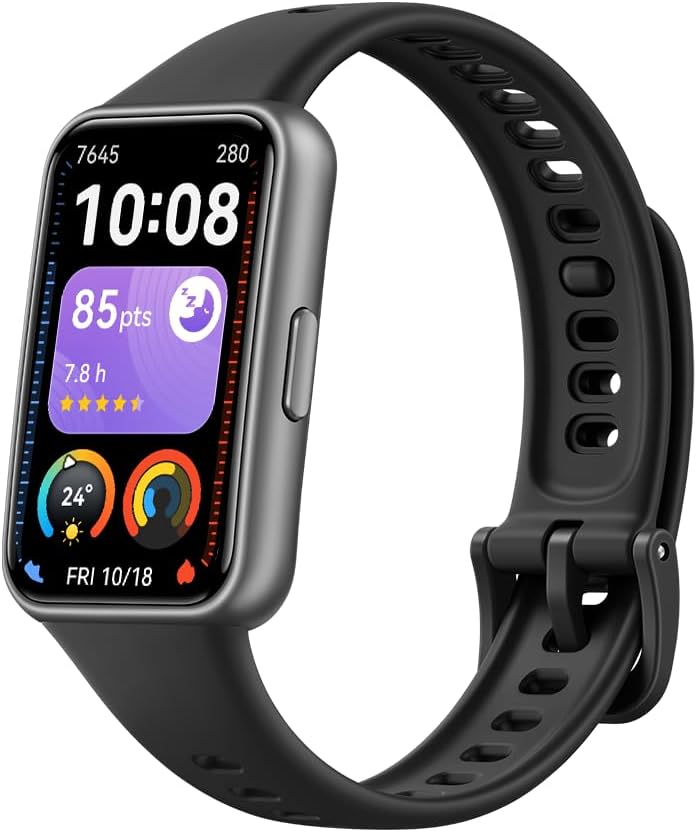 Band 11 AMOLED Display, Sleep & Stress monitoring Smart Watch, Upto 14 Days Battery Life, 50m Water Resistance, Fitness & health Tracker, Android&iOS compatible, Metallic Black - Standard Black