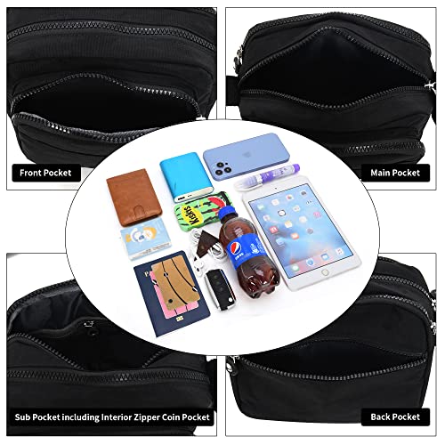 Crossbody Bag for Women with Multiple Pockets Girls Small Shoulder Bag Phone Bag Waterproof with Adjustable Strap for Travel Shopping Outing Work Strolling
