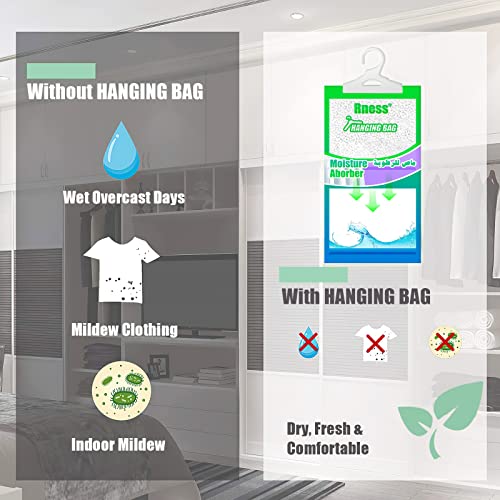 Rness Moisture Absorber Hanging Bag, Moisture Removers, Hanging Closet Dehumidifier Packages, 10 Pack Set