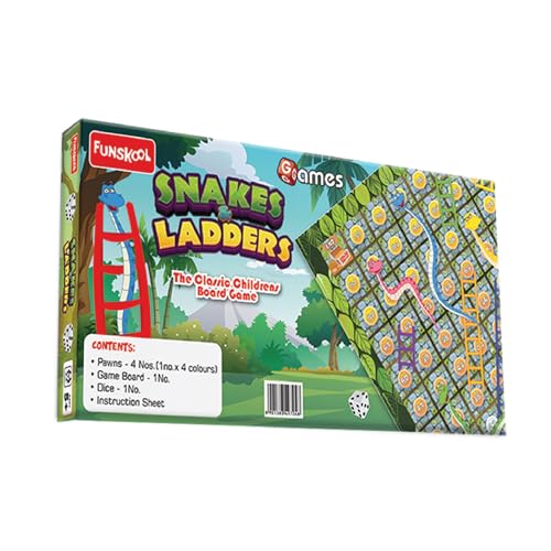 Funskool Games - Snakes & Ladders, The classic children board game, kids & family, 2 - 4 players, 4 & above