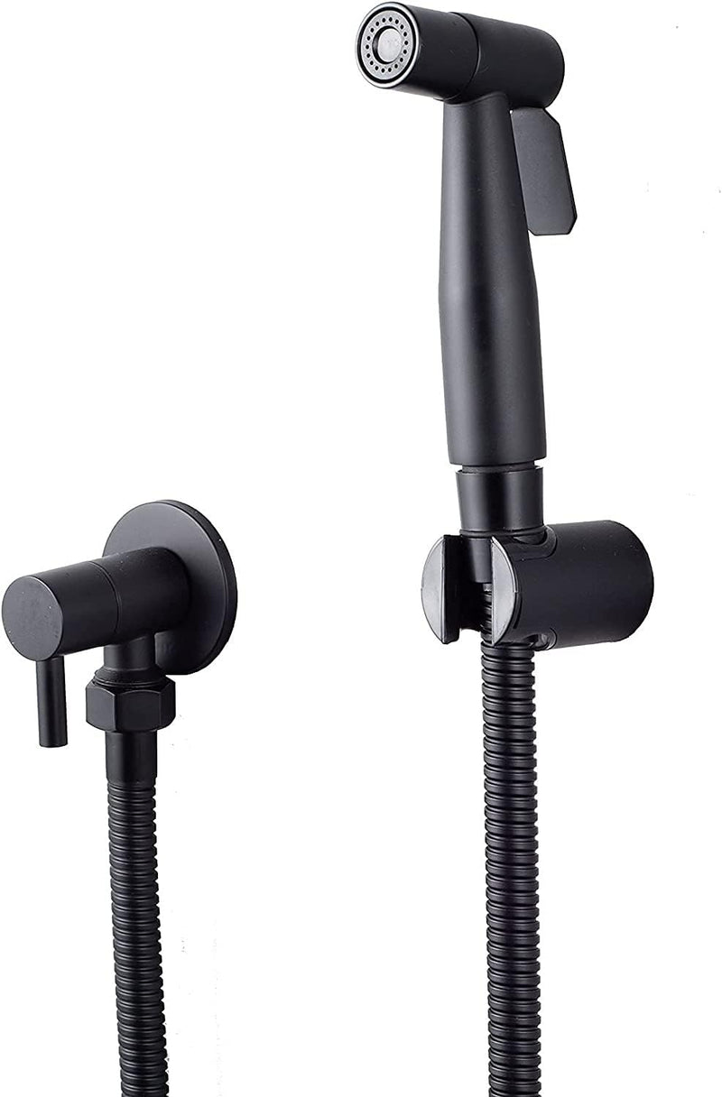 LOSCHEN LOSCHEN 1/2NPT Stainless Steel Bidet Sprayer kit for Toilet,Hand Held Sprayer Shattaf Toilet Attachment for Pet Bath/Personal Hygiene/Bathroom/Closestool,Easy to Install (Matte Black)
