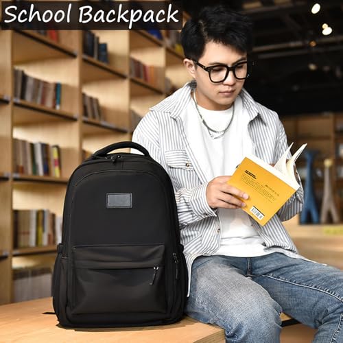 Qiccijoo Travel Laptop Backpack Computer Backpack for Women Men Business Work Backpack Durable Anti Theft College School Computer Bag Fits 17 Inch Notebook & Laptop(Black)