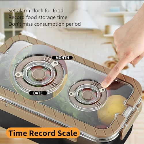Angju Bakeable 304 Stainless Steel Bread Box for Homemade Bread, Portable Time Recording Bread Storage Container with Airtight Lid, Double Folding Handles Bread box for Kitchen Countertop, Bun, Bagel