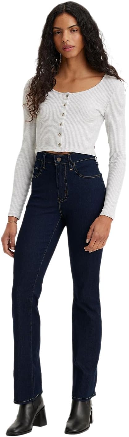 Womens Levi's Women's 725 High-Rise Bootcut Jeans Jeans - Dark Indigo - Flat Finish