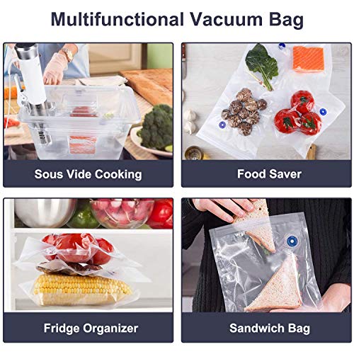 WinCheer Electric Food Vacuum Sealer with 20PC Reusable Storage Bags, Sous Vide Machine Kit for Anova, Joule Food Cookers Air Pump with 4 Sealing Clips & 4 Sous Vide Clips (20 Pack Storage Bags)