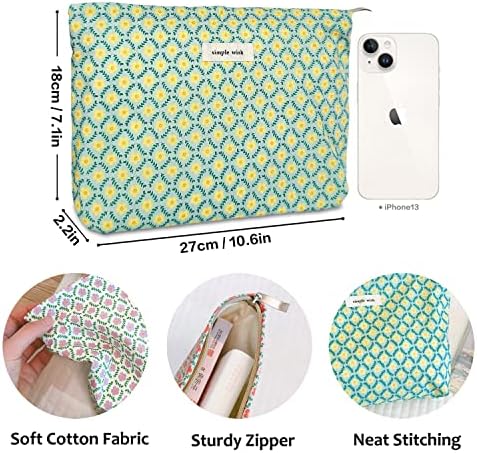 STARDW Flower Cosmetic Bags Makeup Bags for Women and Girls,Travel Makeup Bag Large Capacity Canvas Makeup Bag,Makeup Organizer Bag Zipper Pouch, Embossed pink, Large Capacity Aesthetic Makeup Bags