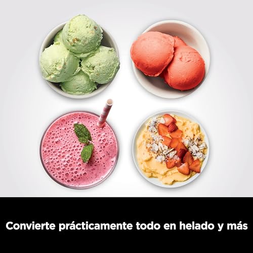 Ninja CREAMi Ice Cream Maker & Dessert Machine with 3 Containers, 7 Programmes, Making Ice Cream, Gelato, Sorbet, Smoothie Bowls, Milkshakes and More, Black/Silver, 1.4 L Ice Cream Capacity, NC300EU