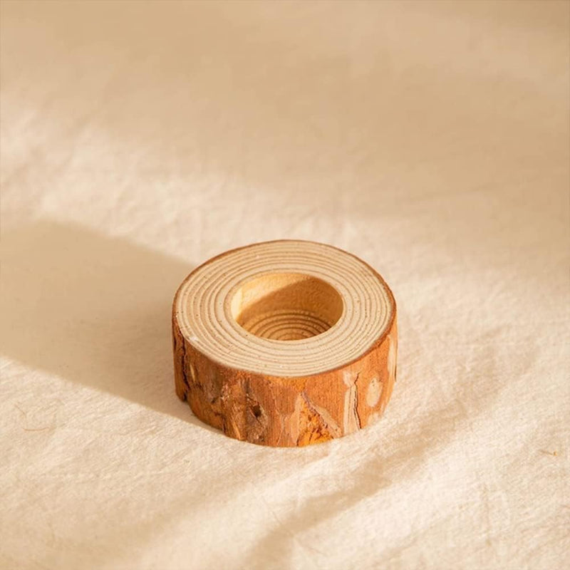 SYOSI Wooden Tea Light Candle Holders, Rustic Wood Votive Candle Holder Set for Wedding Centerpieces for Table, Diwali Halloween Christmas Party Valentine's Day Home Decoration 10 PCS (2.16Wx0.98H)