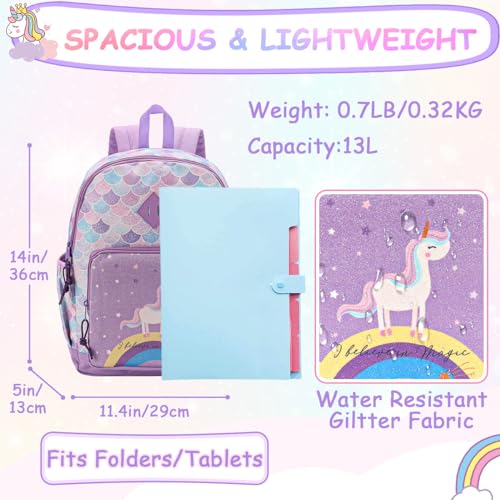VASCHY Kids Backpack Girls Boys Cute 16 Inch Primary School Backpack with Chest Strap Buckle and Multiple Compartments