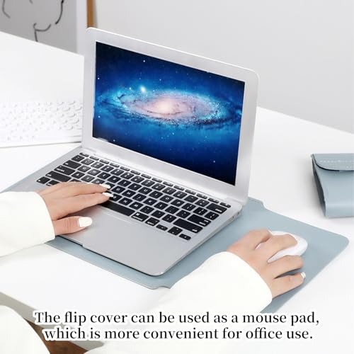 nalaina 13 Inch Laptop Sleeve Bag, Waterproof Computer Protective Case - 360° Protective, PU Leather, Soft with Accessory Bag, Portable, Suitable for home, office, travel (Blue)