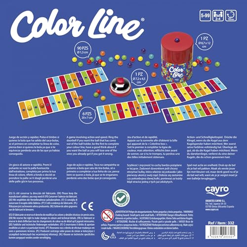 Cayro - Color Line - Spiel von Aktion und Geschwindigkeit - Brettspiel - Entwicklung der manuellen Fähigkeiten und des räumlichen Sehens - Brettspiel (332), Mehrfarbig, One size