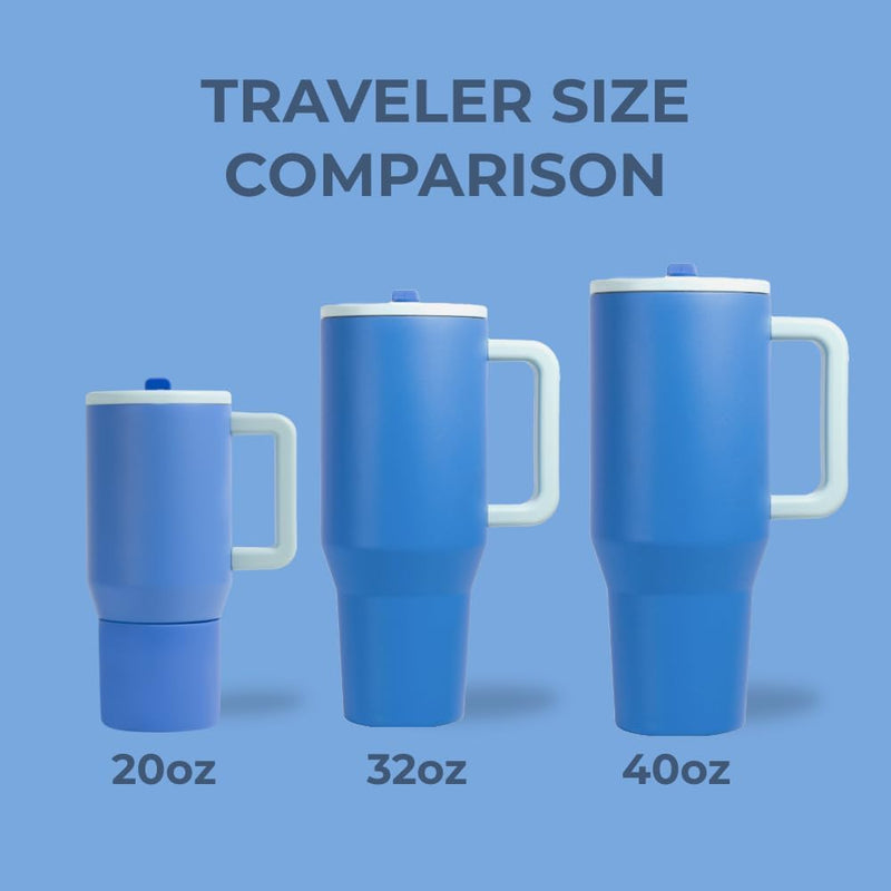 HydroJug Traveler - Modern 40 oz Tumbler with Handle & Simple Flip Straw - Car Cup Holder Friendly, Leak Resistant Water Bottle-Reusable Insulated Stainless Steel & Rubber Base - Gifts for Women & Men