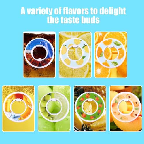 Pretocter Sports Air Water Bottle Set with 7 Flavor Pods Fruits Fragrance Water Cup Kids Water Bottle with Straw Drinking Bottle Travel Ice Bottle Outdoor Clear Water Bottle for Women Men 650ML-Blue