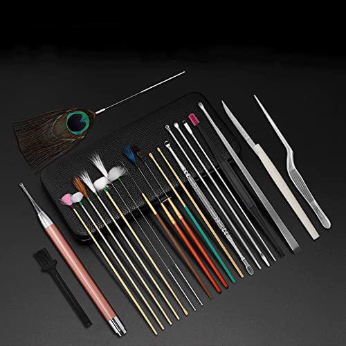 XZEIT Ear Spoon, Ear Cleaning Tools Earwax Removal Kit Ear Pick Set Earwax Remover Spoon Ear Care Tools Adult Earpick with LED Light (Color : Hortel�)