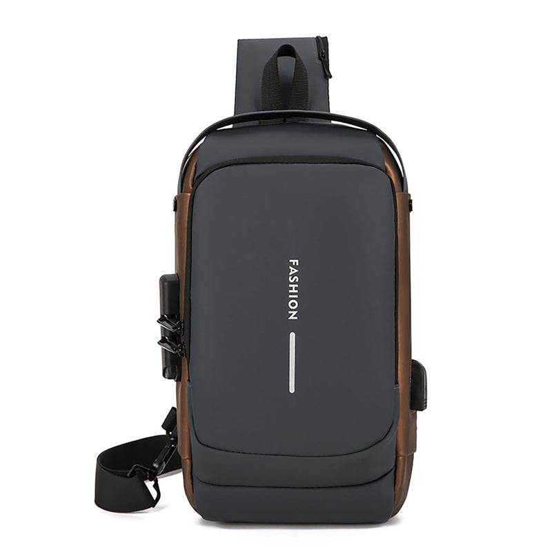 Crossbody Sling Bag Casual Daypack Body Chest Shoulder Bag for Men with USB Charging Port Shoulder Backpack for Travel and Hiking