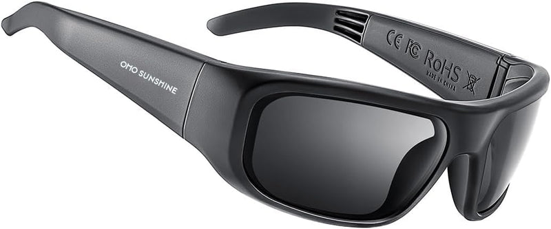 OhO sunshine Smart Glasses Unisex,Polarized Sunglasses with Bluetooth Speaker,Athletic/Outdoor UV Protection and Voice Control