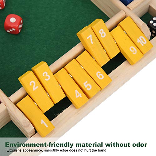 Shut the Box Game Wooden,Left Right Center Dice Game for Kids Adults,Family Classroom Home Party or Pub