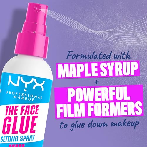NYX Professional Makeup The Face Glue Setting Spray, Makeup Setting Spray, up to 24 hr wear, transfer resistant & waterproof, 60ml
