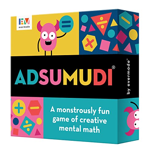 Evermade Adsumudi Math Game - The Monstrously Fun, Smart Game for Kids to Practise Multiplication, Division, Addition and Subtraction - Great for Kids Ages 8-12