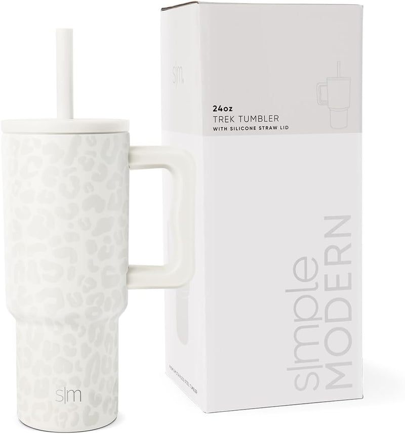 Simple Modern Kids 24 oz Tumbler with Handle and Silicone Straw Lid | Spill Proof and Leak Resistant | Reusable Stainless Steel Bottle | Gift for Kids Boys Girls | Trek Collection | Asteroid