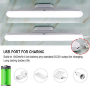 LED Light Bar, Magnetic Mount & USB Rechargeable Battery Powered Lamp Strip, Portable for Makeup, Car, Cabinet, Bedroom Reading and Emergency