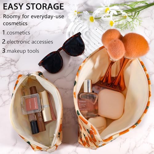 ZLFSRQ 3Pcs Checkered Makeup Bag for Women Large Cosmetic Bag Set Travel Toiletry Bag Makeup Pouch Bag for Purse Pink Zipper Storage Bag Organizer Cute Small Aesthetic Girls Car Essentials Bag