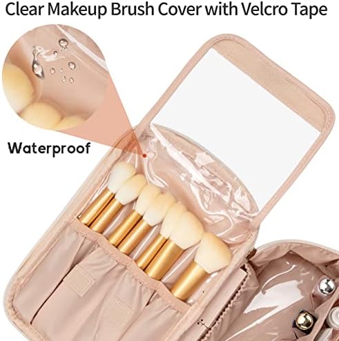 OCHEAL Makeup Bag, Portable Cosmetic Bag, Large Capacity Travel Makeup Case Organizer, Black Makeup Bags For Women Toiletry Bag for Girls Traveling With Handle and Divider
