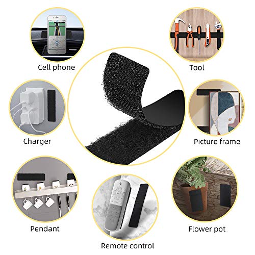NISUOIEN 15 Sets Strips with Adhesive - Strong Double Sided Tape with Hook and Loop - 1 x 4 Inch