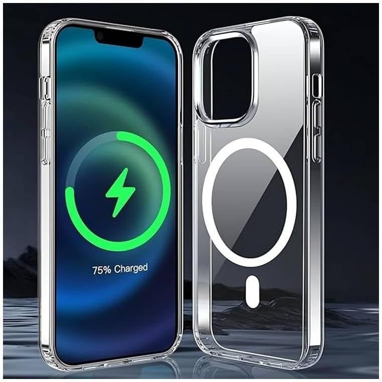 Portal AE Clear Magnetic Case For Iphone 12 Pro, Compatible With Wireless Charging, Shockproof Case 8 15 Cm (Transparent)