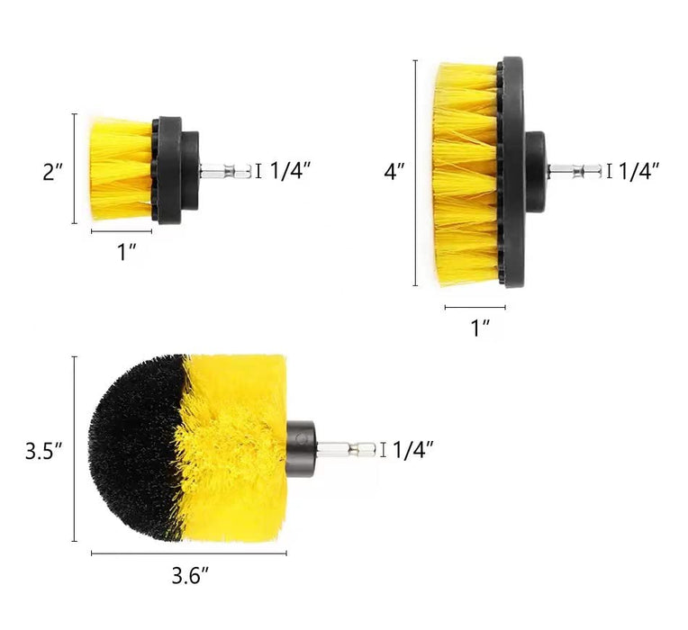 Kidun Drill brush 7Pack Bathroom Surfaces Tub, Shower, Tile Grout All Purpose Power Scrubber Grill Brush Cleaning Kit Wire Brush Grill Cleaner BBQ Brush