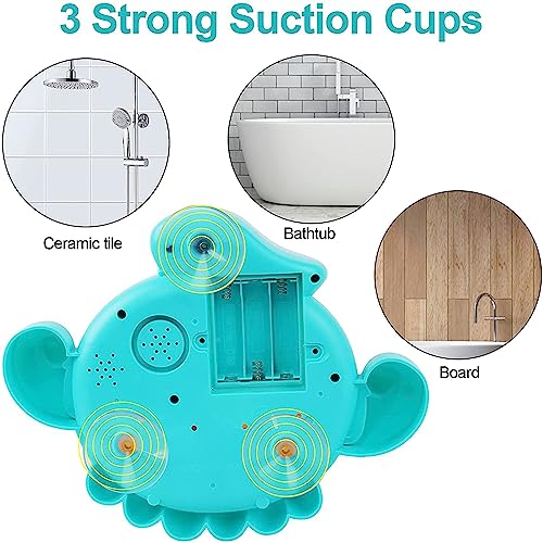 X spring Baby Bath Toys, Bath Bubble Machine with Nursery Rhymes, Baby Bath Toys Bubble Maker, Crab Bubble Machine Bat Bath Toys for Toddlers, Babies, Boys, Girls