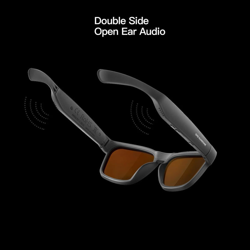 OhO sunshine OhO Bluetooth Sunglasses,Voice Control and Open Ear Style Smart Glasses Listen Music and Calls with Volume UP and Down,Bluetooth 5.0 Audio Glasses and IP44 Waterproof, unisex-adult
