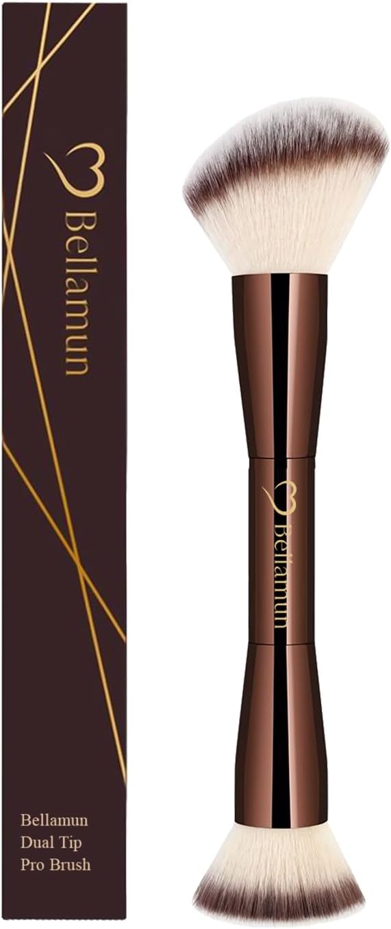 Bellamun Professional Makeup Brushes | Vegan & Cruelty-Free | High-Performance Tools for Foundation, Blush, Bronzer, Contour, Concealer & Powder Application (Dual Tip Pro Makeup Brush)