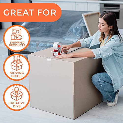 MARKQ Clear Packing Tape | 2 inches x 50 yards Strong Heavy Duty Packaging Tape for Sealing Parcel Boxes, Moving Boxes Houses, Large Postal Bags, Office Supplies [6 Rolls]