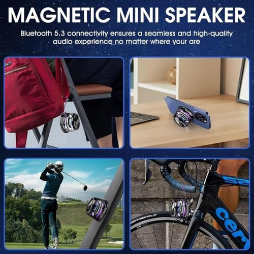 Multifunctional Magnetic Bluetooth Speaker, Magnetic Bluetooth Speaker G200, Magnetic Mini Bluetooth Speaker, G200 Small Wireless Conduction Speaker, Magnetic G200 Speaker (Black)