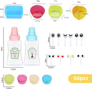 56 PCS Silicone Lunch Box Divider Set, Reusable Bento Accessories, Silicone Cupcake Liners for Baking