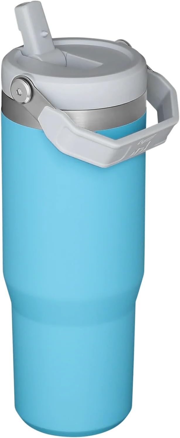 Stanley IceFlow Stainless Steel Tumbler with Straw - Vacuum Insulated Water Bottle for Home, Office or Car - Reusable Cup with Straw Leakproof Flip - Cold for 12 Hours or Iced for 2 Days (Rose Quartz)