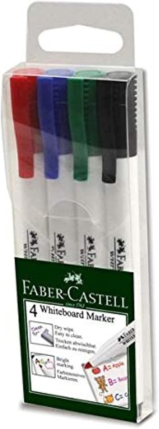 Faber-Castell 4 Whiteboard Markers with Slim Fine-tip (156072) - Set of 4