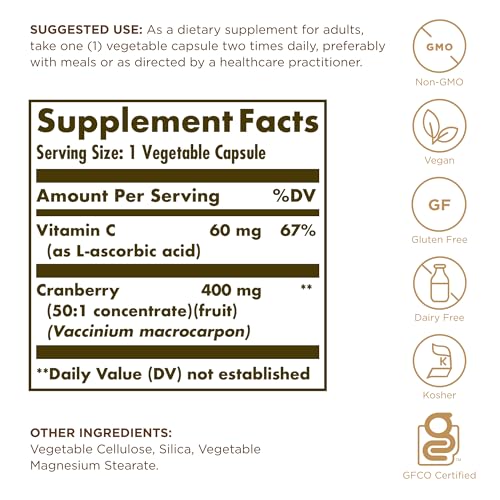 SOL CRANBERRY WITH VITAMIN C VEGICAPS 60S:955