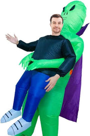 AM ANNA Inflatable Costume with Fan Cosplay Suit for Halloween - Alien with Cape