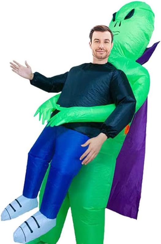 AM ANNA Inflatable Costume with Fan Cosplay Suit for Halloween - Alien with Cape