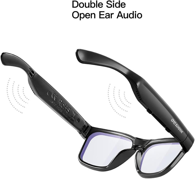 OhO sunshine Smart Glasses Unisex,Polarized Sunglasses with Bluetooth Speaker,Athletic/Outdoor UV Protection and Voice Control