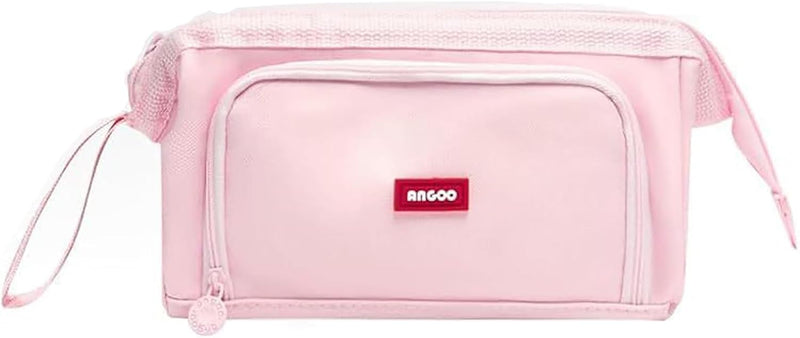 HVOMO Pencil Case Large Capacity Pencil Pouch Handheld Pen Bag Cosmetic Portable Gift for Office School Teen Girl Boy Men Women Adult - Pink