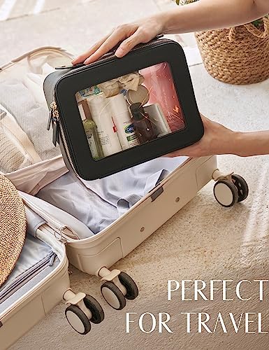 Small Cosmetic Bag for Purse Mini Makeup Bag for School Cute Clear Make Up Pouch for Travel Tiny Leather White Make Up Organizer Case for Backpack Toiletry Bag Waterproof Square Pouch with Zipper
