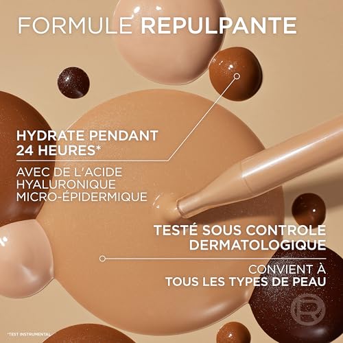 L’Oréal Paris True Match Tinted Serum Foundation, 1% Hyaluronic Acid, Hydrating Formula, Replumps Skin in 1 Hour for a Natural Glowing Finish, 30 ml, Shade 2-3 Light