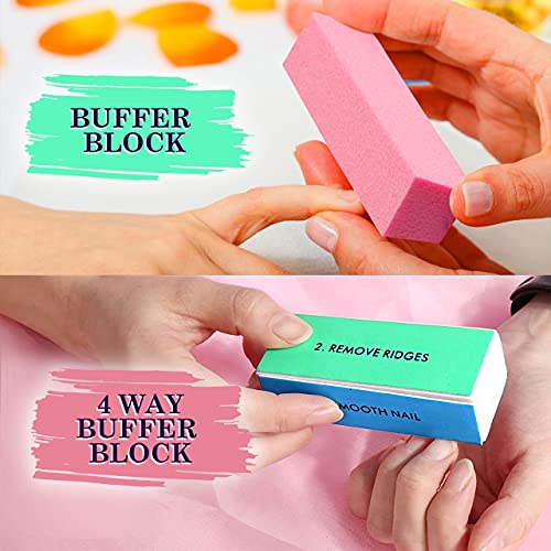 Premify Nail File Set Professional Buffer File Kit Block Natural Manicure Pedicure Kit Polisher Washable Buffering/Sanding Nails Filer Buffing, Nails Polish Smooth Polishing Set