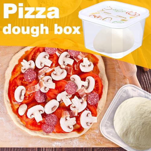 NALACAL Pizza Dough Proofing Box, Set of 12 Large Stackable Dough, with Sealing Lids Bread Dough Container Pizza Dough with Covers Food Storage Container for Home Kitchen Camping - 5.3� x 5.3� x 3.5�