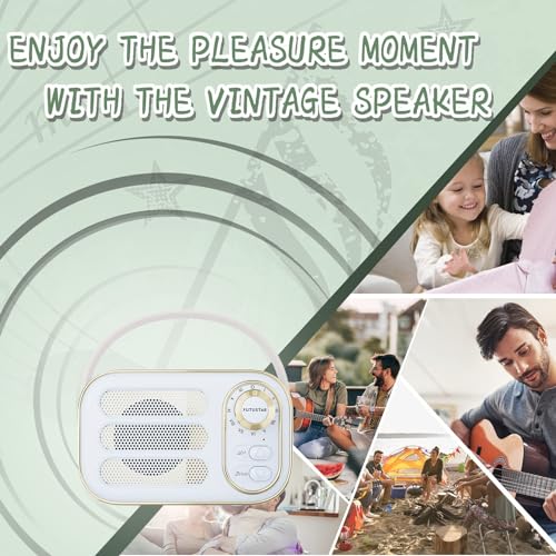 [Upgrade] Retro Bluetooth Speaker: Small Vintage Portable Wireless Bluetooth Speakers - with Loud Volume Bluetooth 5.0 Support TF Card U Disk AUX Input for Home Office Outdoor (Blue)