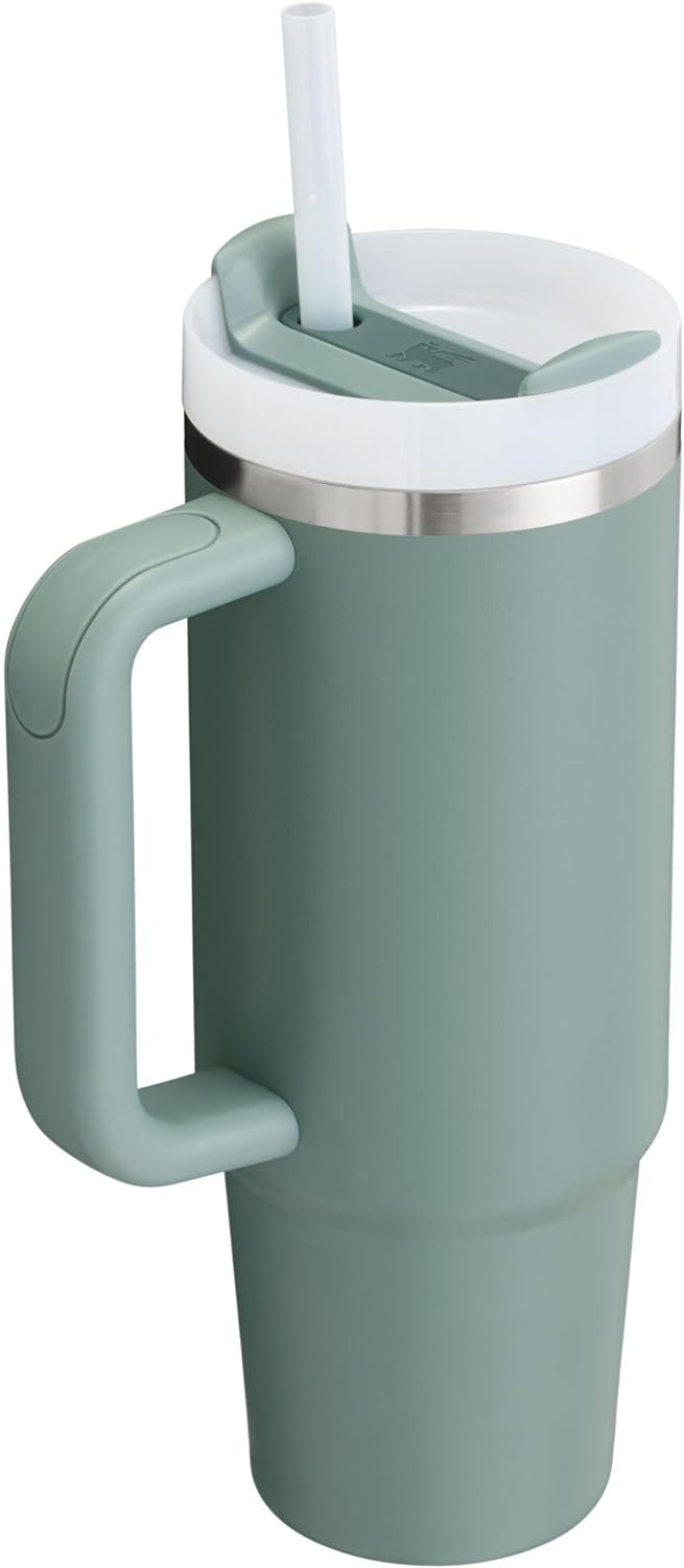 Stanley Quencher H2.0 Tumbler with Handle & Straw 40 oz | Twist On 3-Way Lid | Cupholder Compatible for Travel | Insulated Stainless Steel Cup | BPA-Free | Seafoam