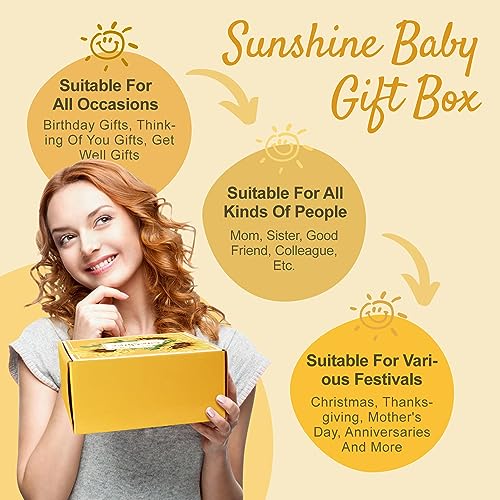 Suhctuptx Get Well Soon Gifts for Women, Christmas Sunflower Birthday Gifts Baskets Ideas for Women Mom Best Friend Female Her - Unique After Surgery Gifts Thinking of You Sunshine Gifts Box